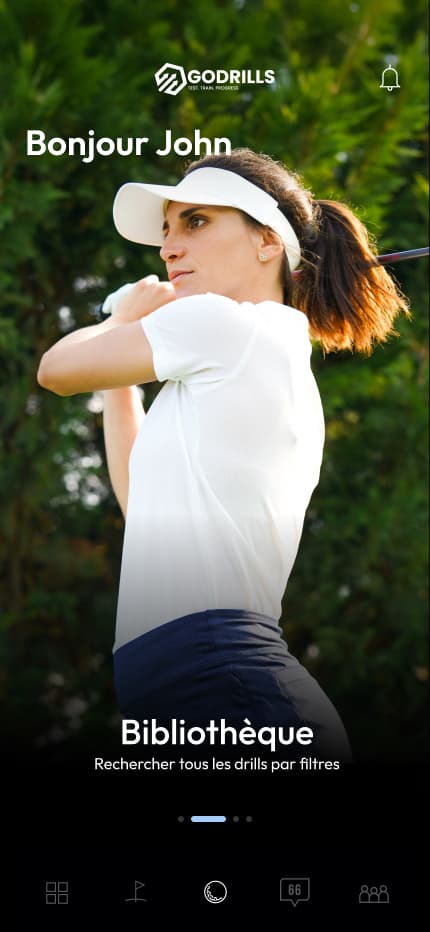 GODRILLS drill video library — 500+ golf training exercises filmed from 3 synchronized angles